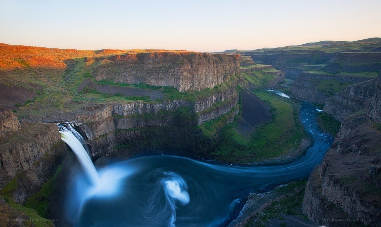 Waterfall in a deep canyon