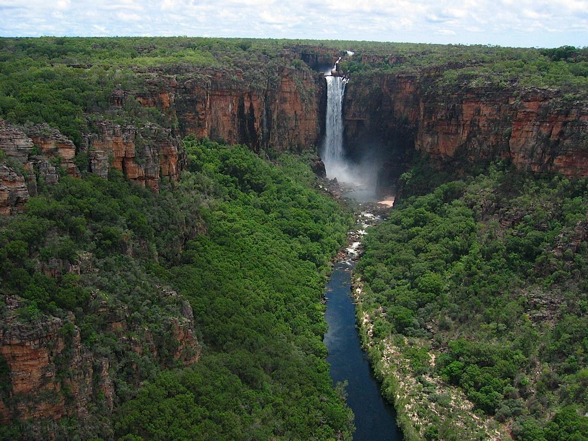 Waterfall in a deep canyon