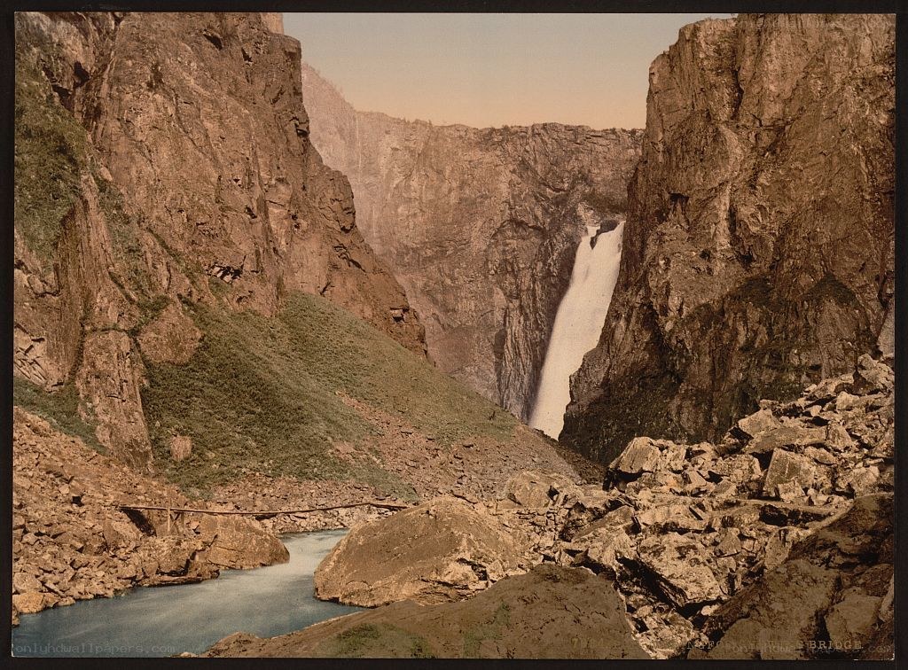 Waterfall in a deep canyon