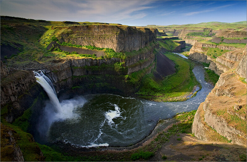 Waterfall in a deep canyon
