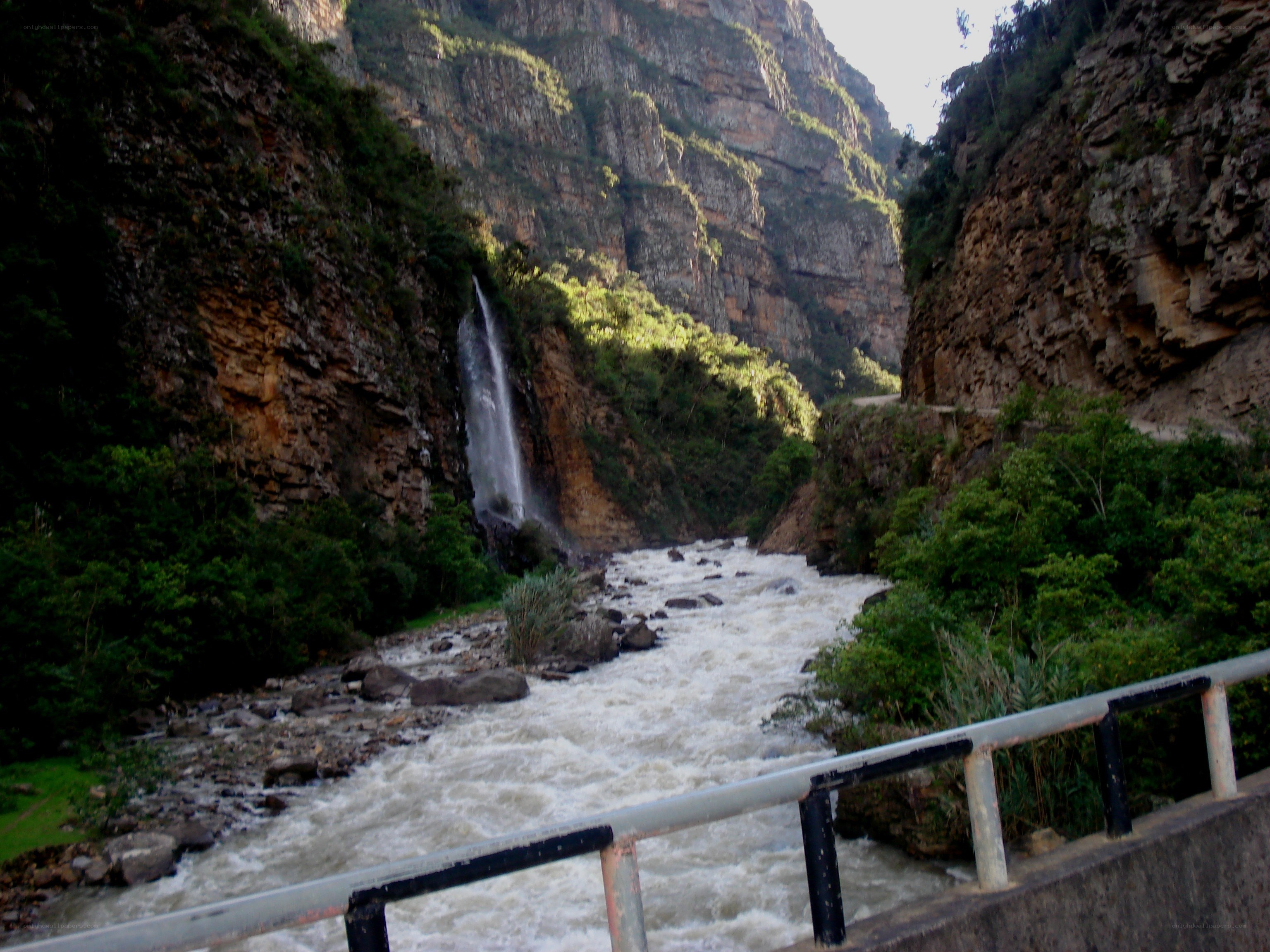 Waterfall in a deep canyon