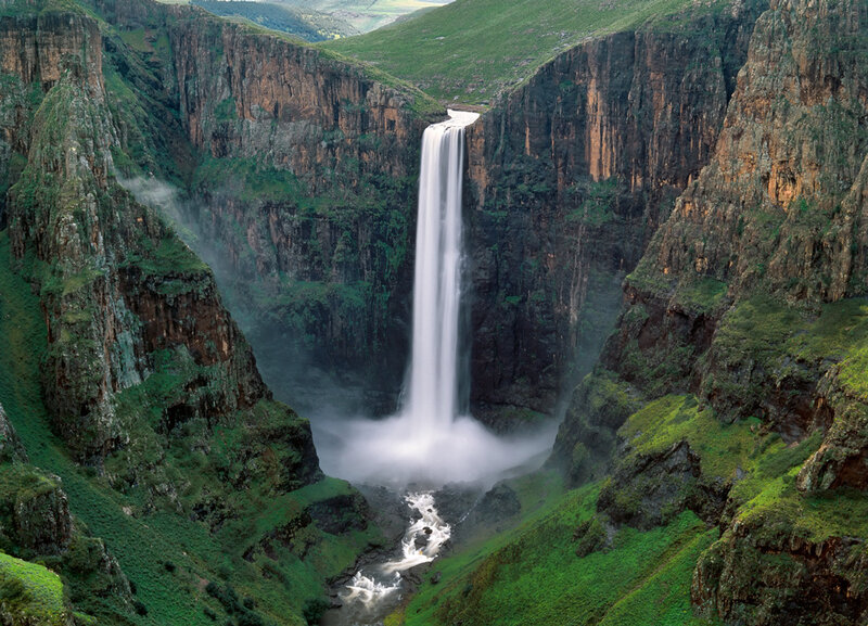 Waterfall in a deep canyon