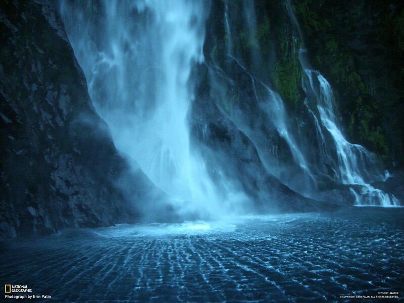 Waterfall in a deep gorge