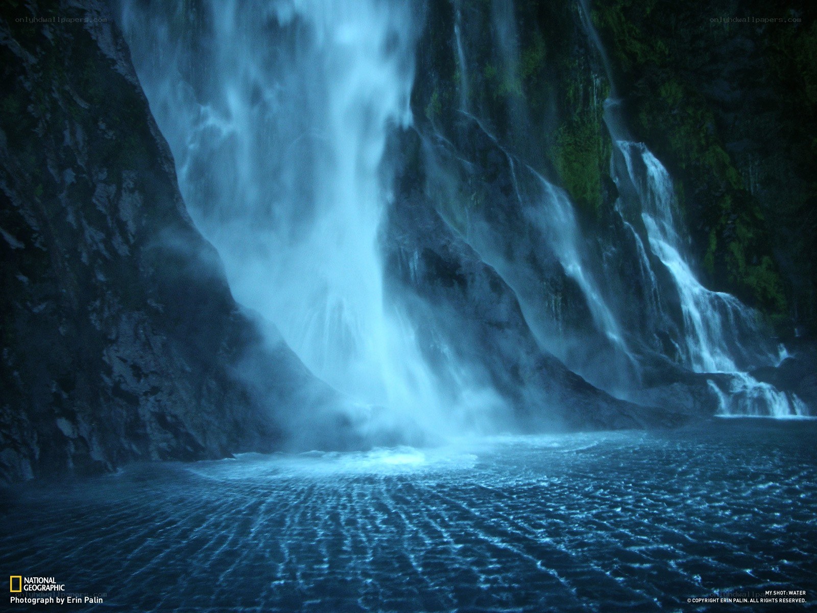 Waterfall in a deep gorge
