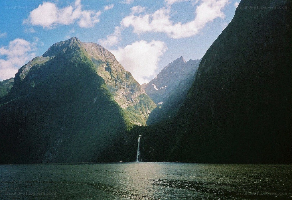 Waterfall in a fjord