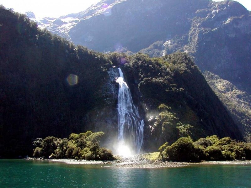 Waterfall in a fjord