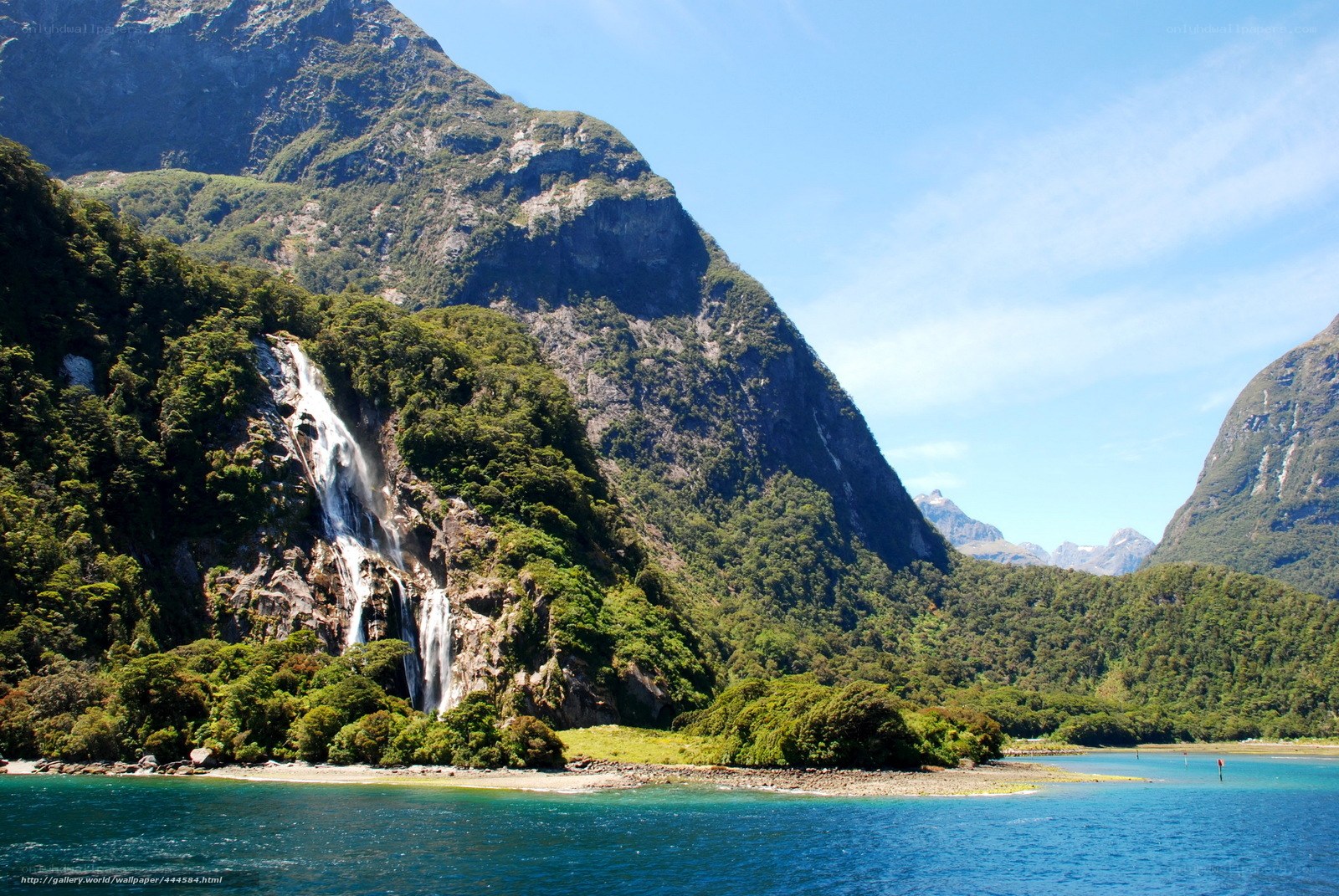 Waterfall in a fjord