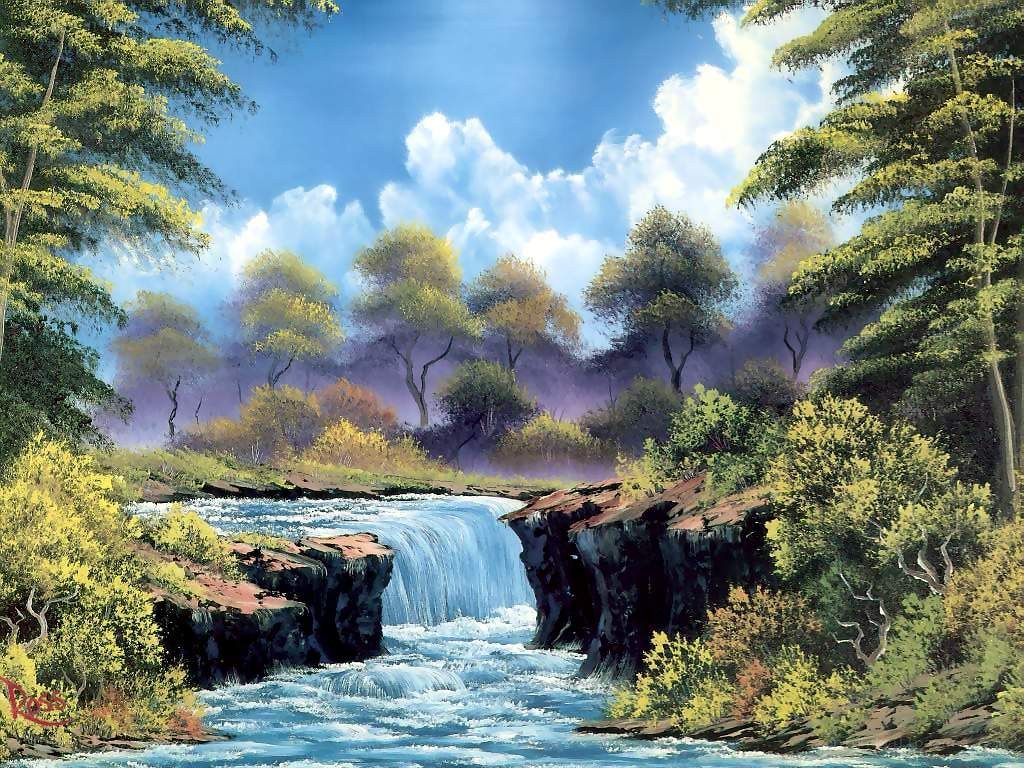 Waterfall in a Forest