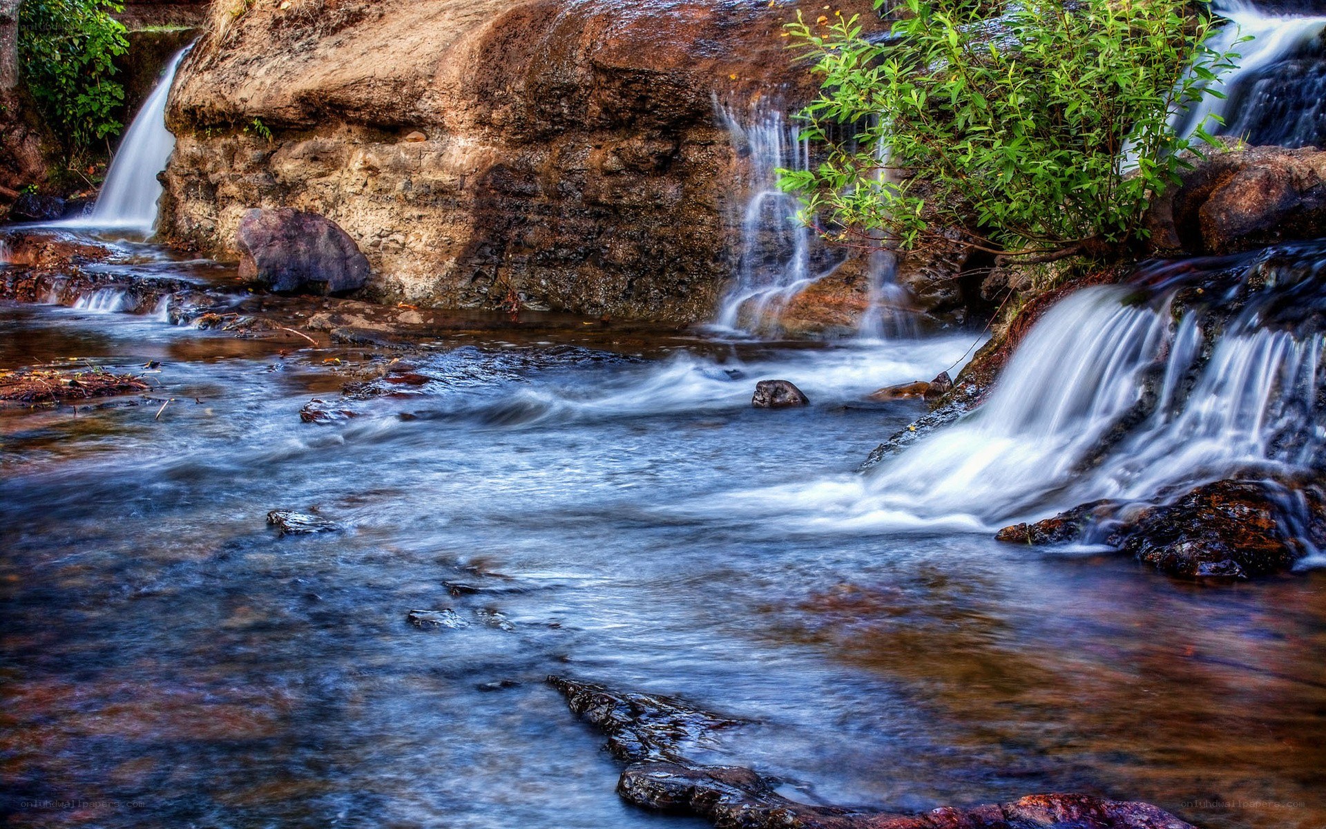 Waterfall in a forest stream