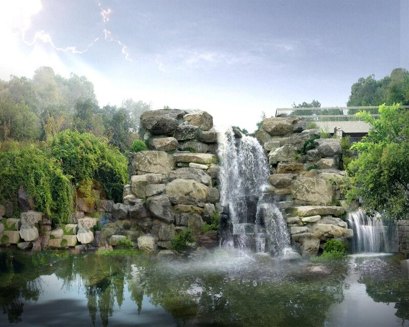 Waterfall in a garden
