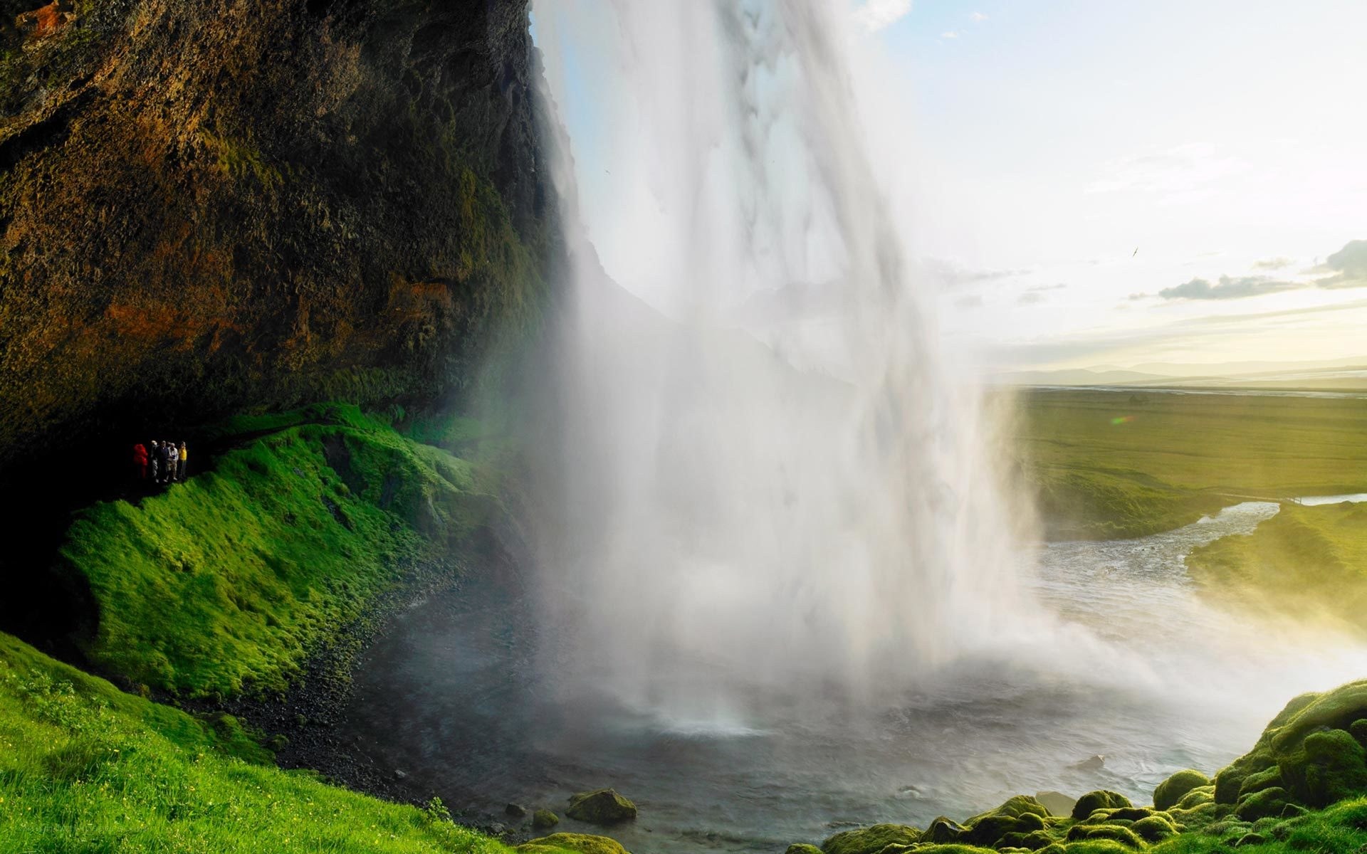 Waterfall in a green valley