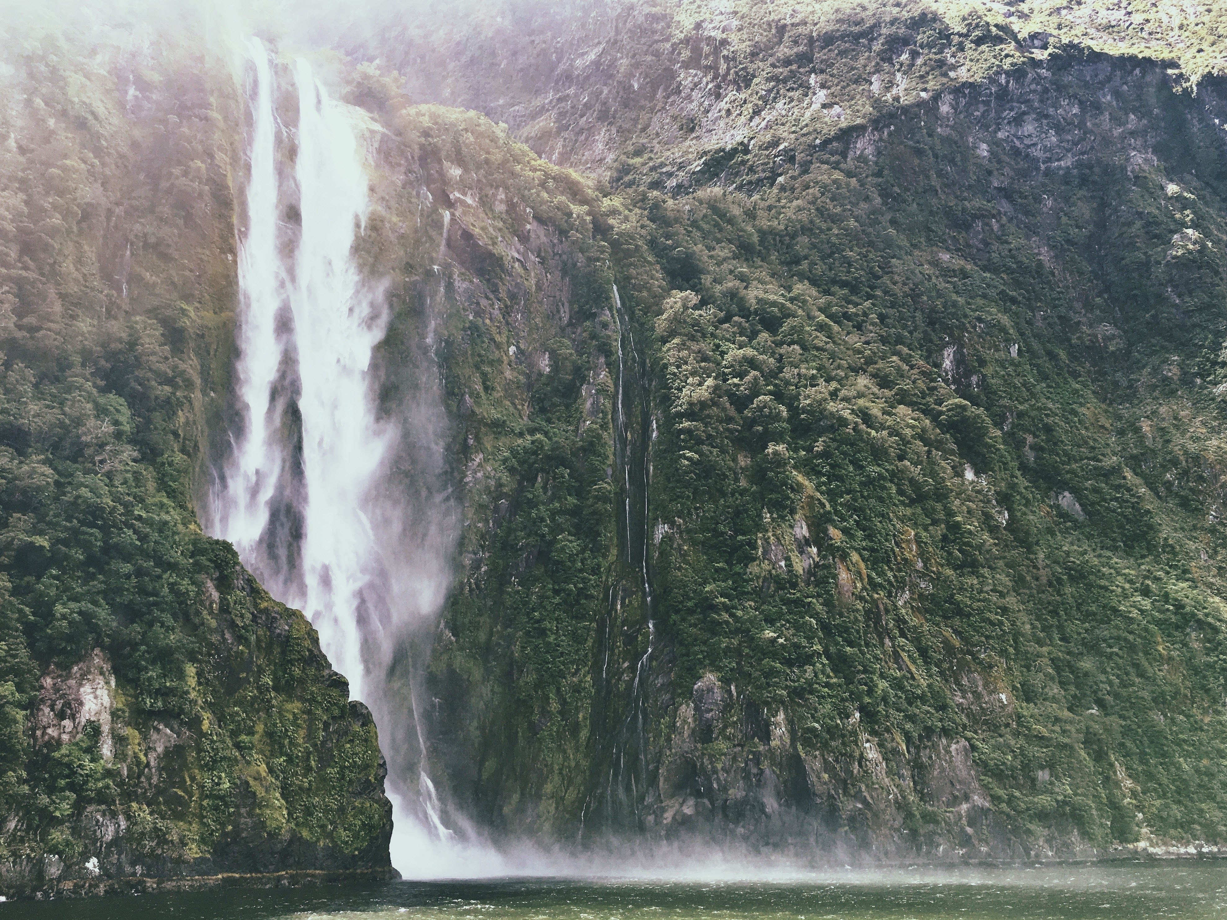 Waterfall in a lush valley