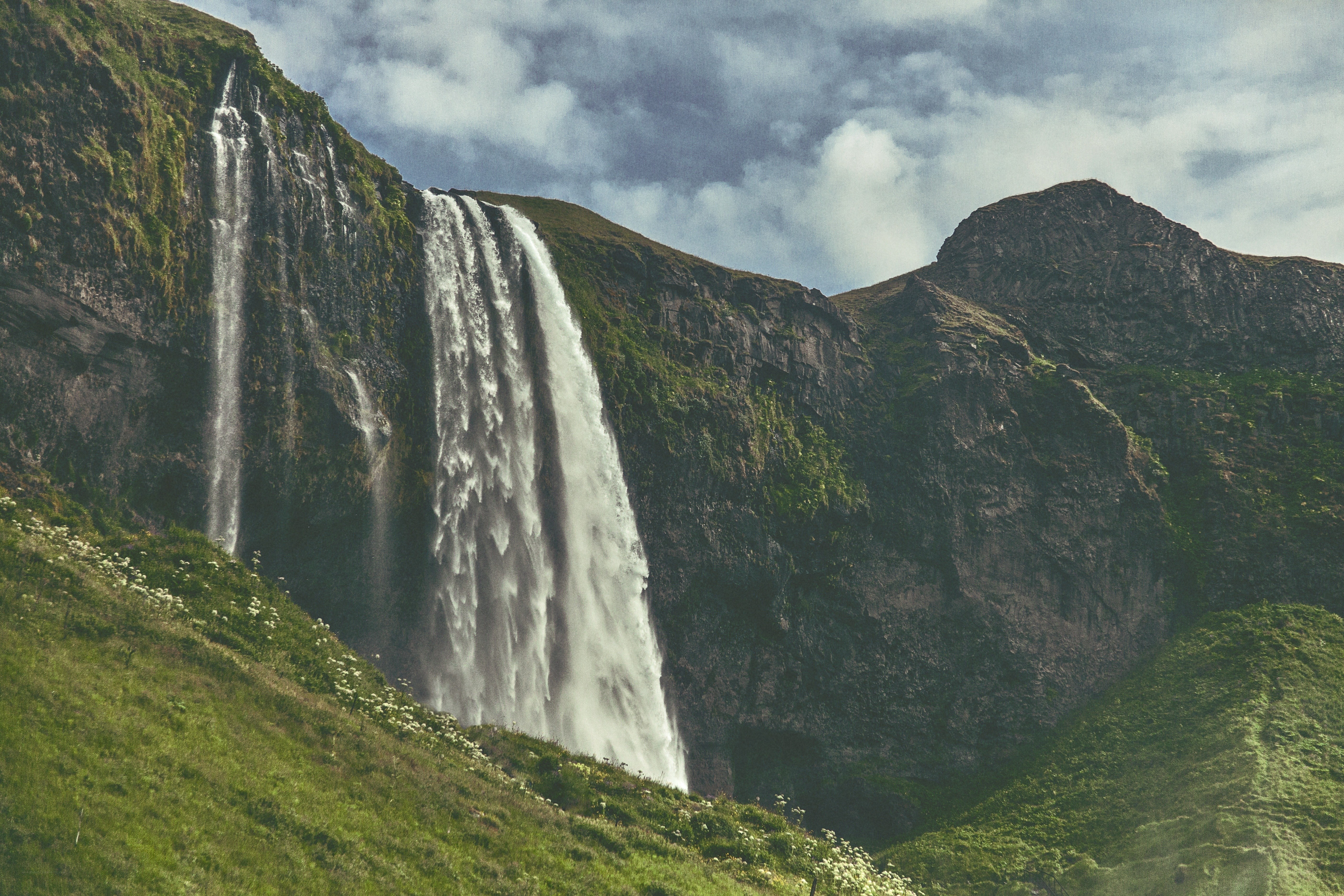 Waterfall in a mountain landscape