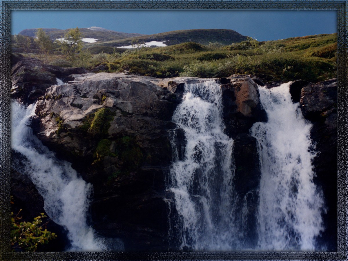 Waterfall in a mountain landscape