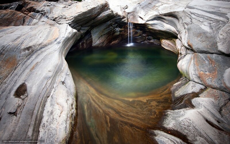 Waterfall in a rock pool