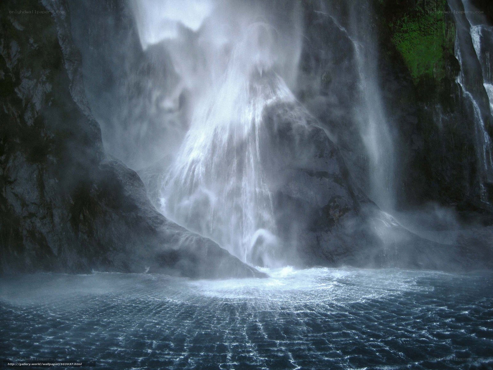 Waterfall in a rocky canyon