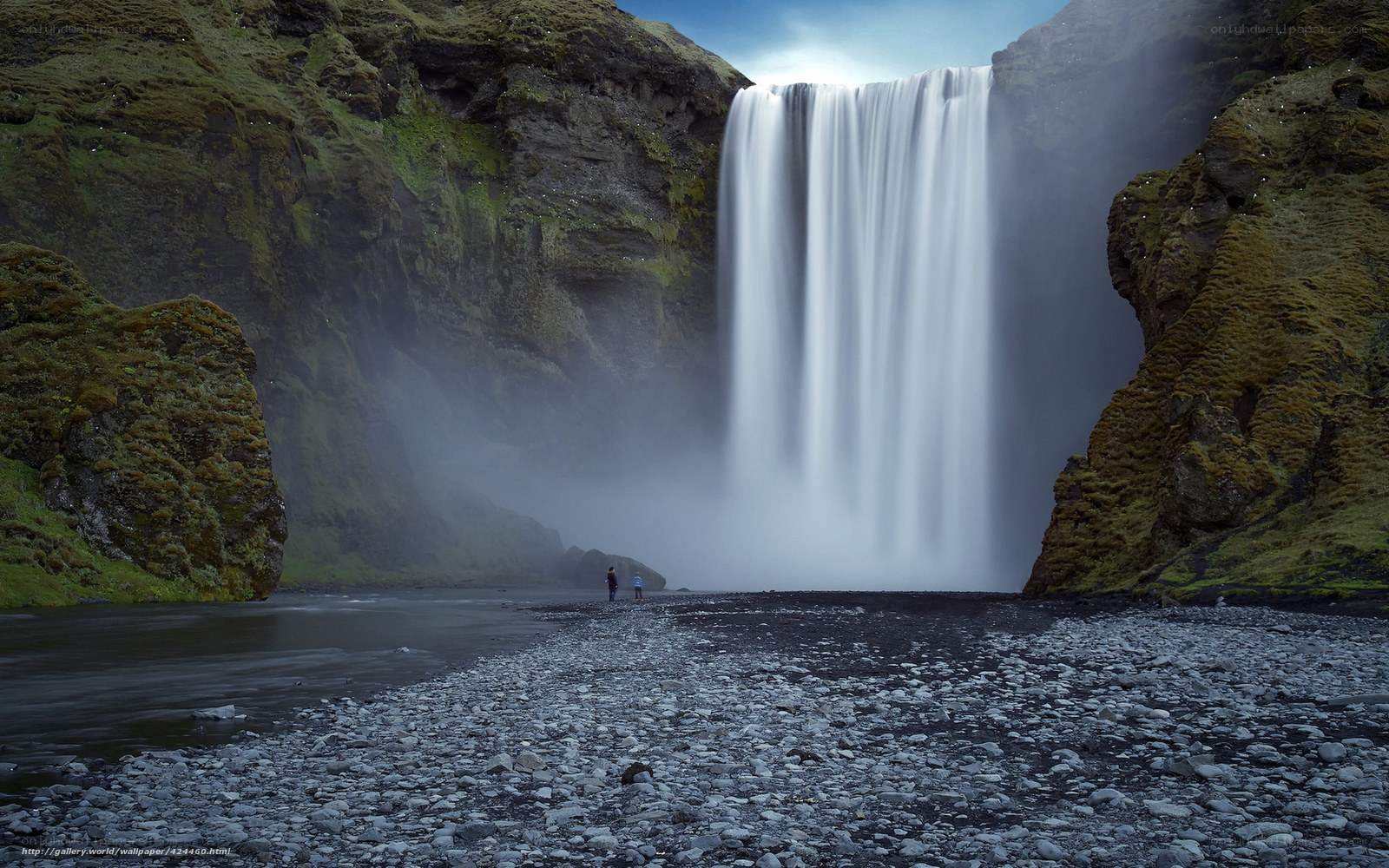 Waterfall in a rocky canyon