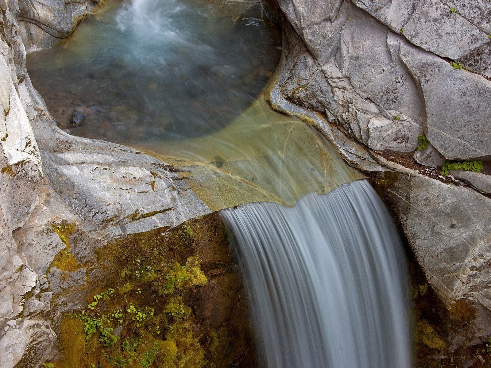 Waterfall in a rocky canyon