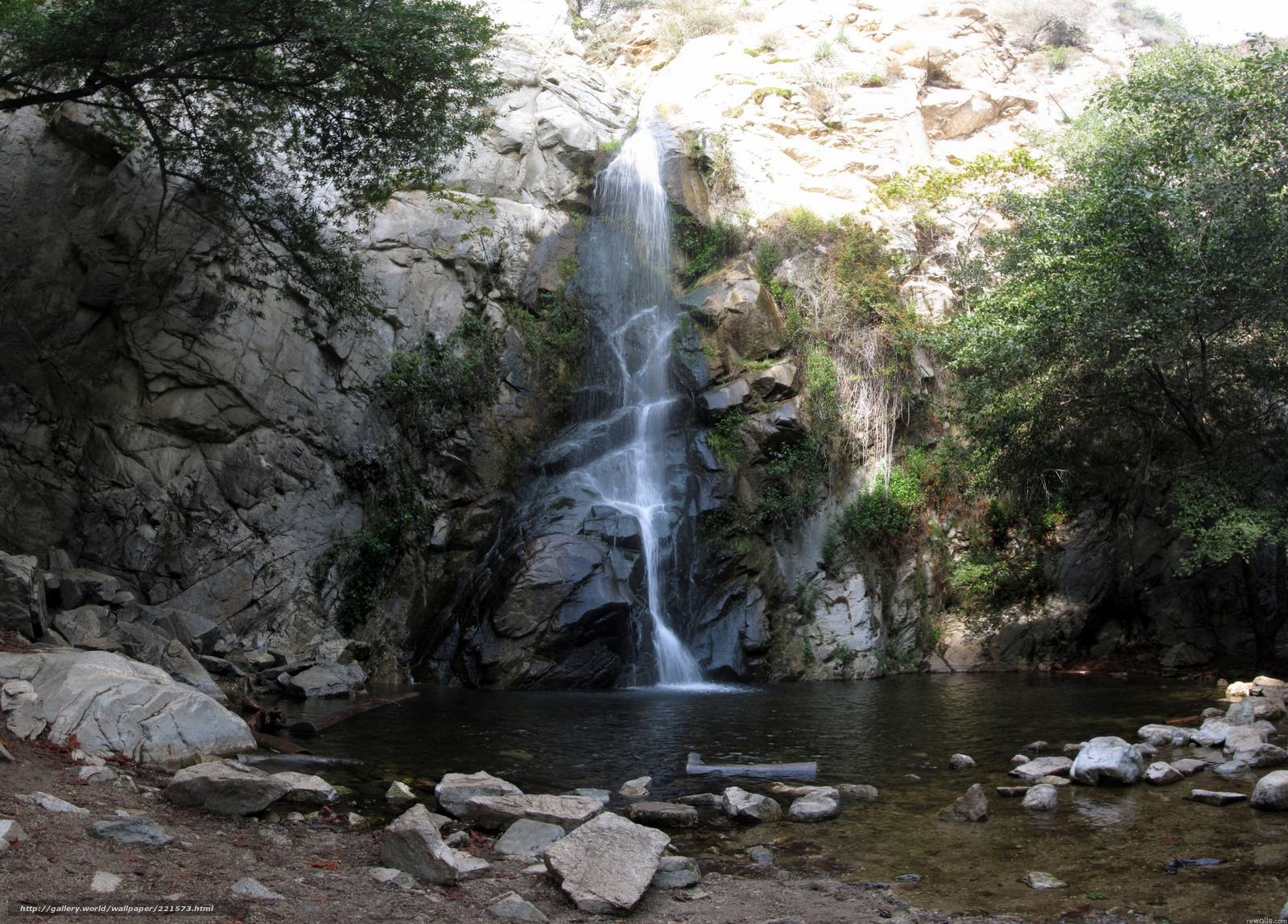 Waterfall in a rocky canyon