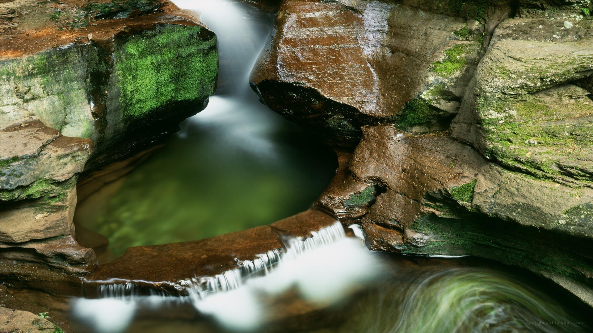 Waterfall in a rocky canyon