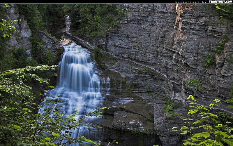 Waterfall in a rocky canyon