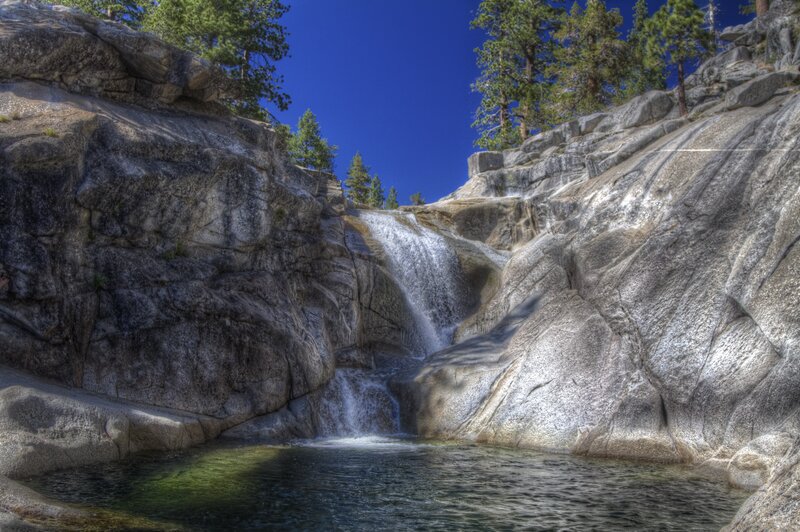Waterfall in a rocky canyon