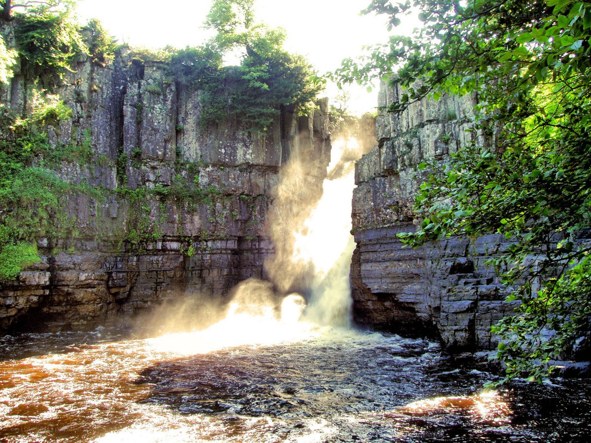 Waterfall in a rocky gorge