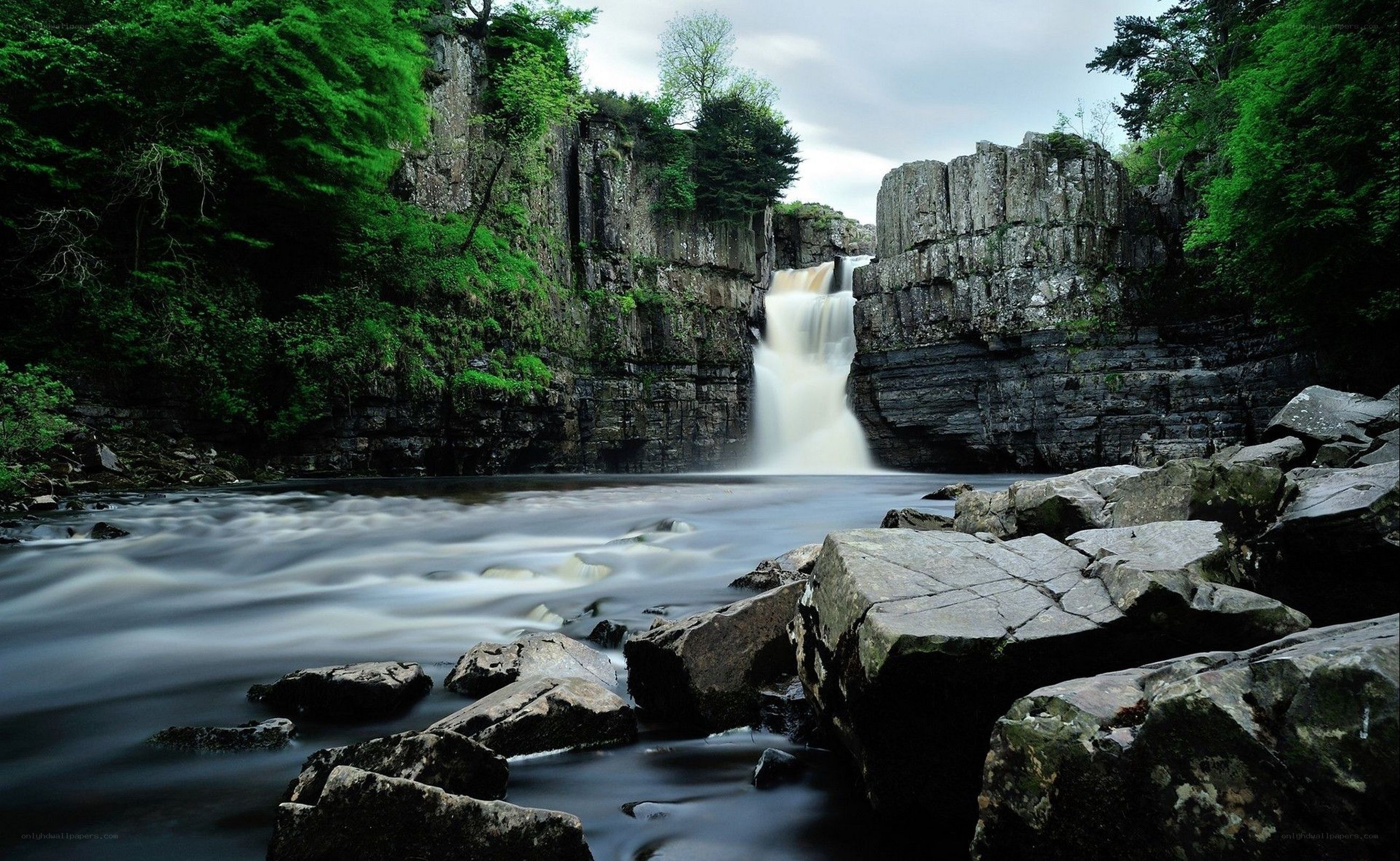 Waterfall in a rocky gorge