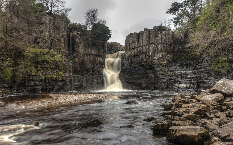 Waterfall in a rocky gorge