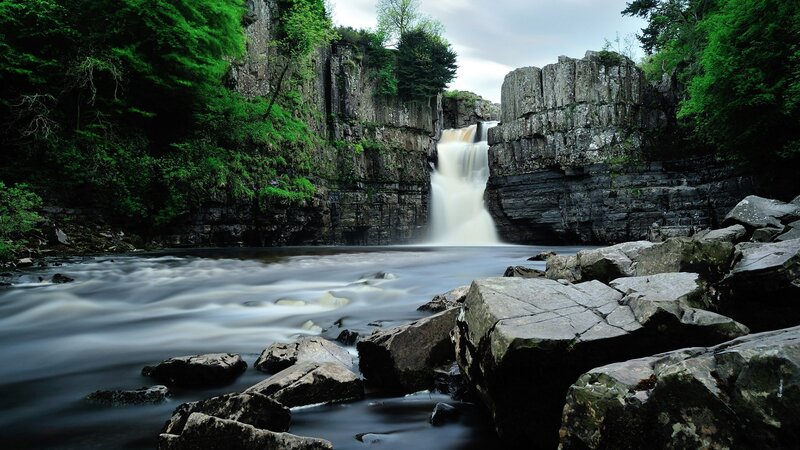 Waterfall in a rocky gorge