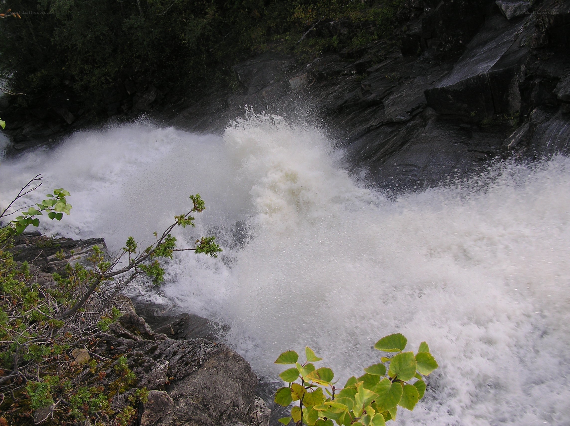 Waterfall in a rocky gorge