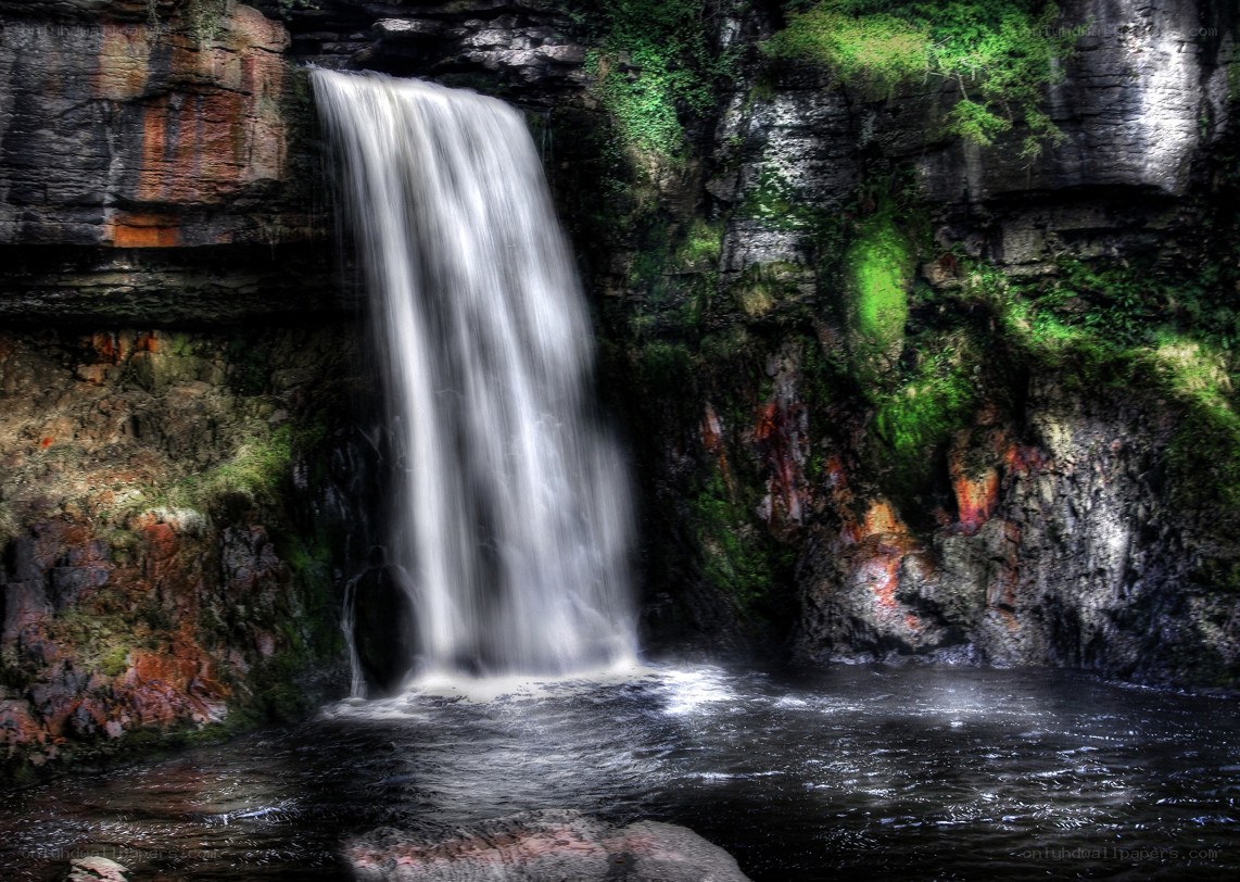 Waterfall in a rocky gorge