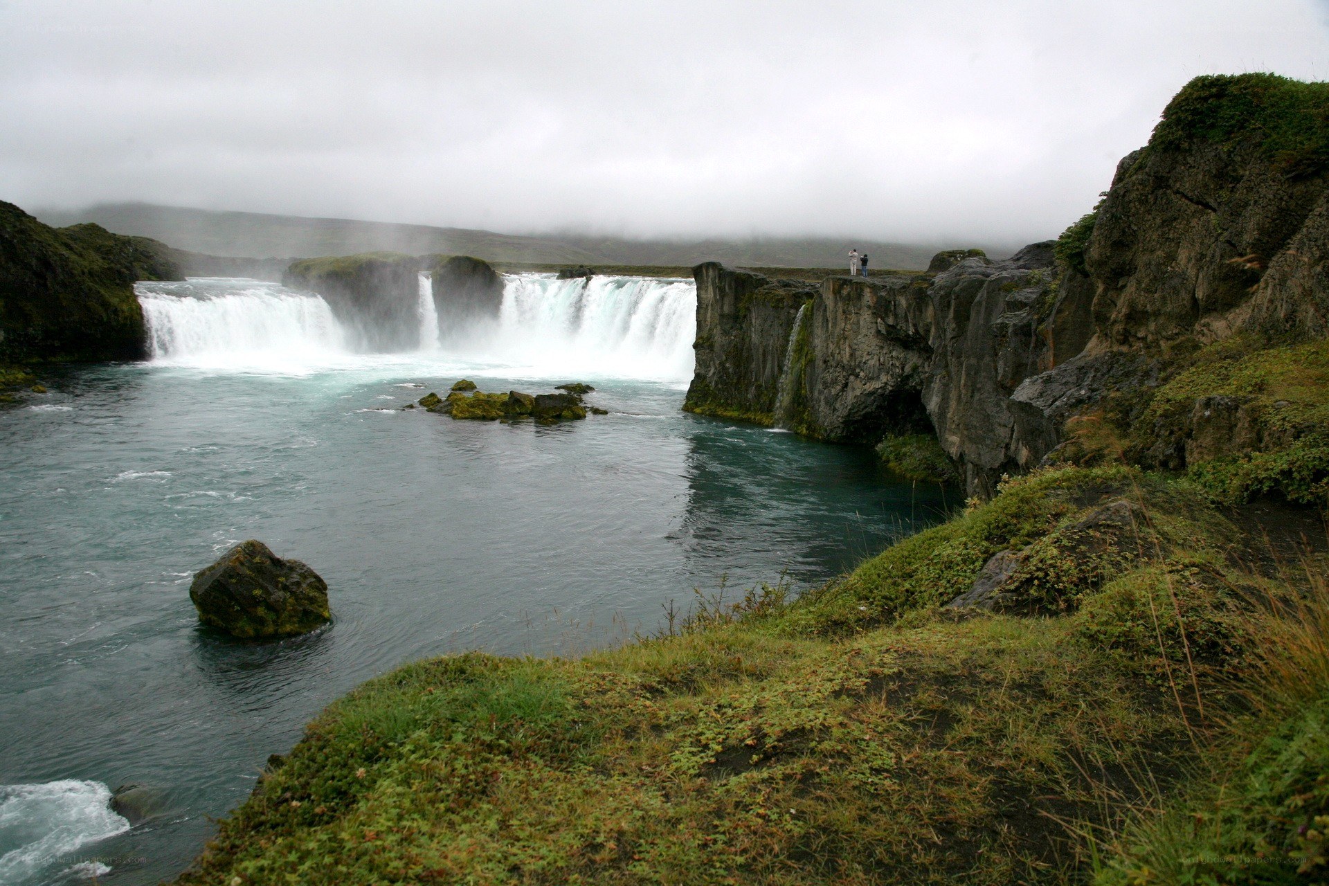 Waterfall in a rocky landscape