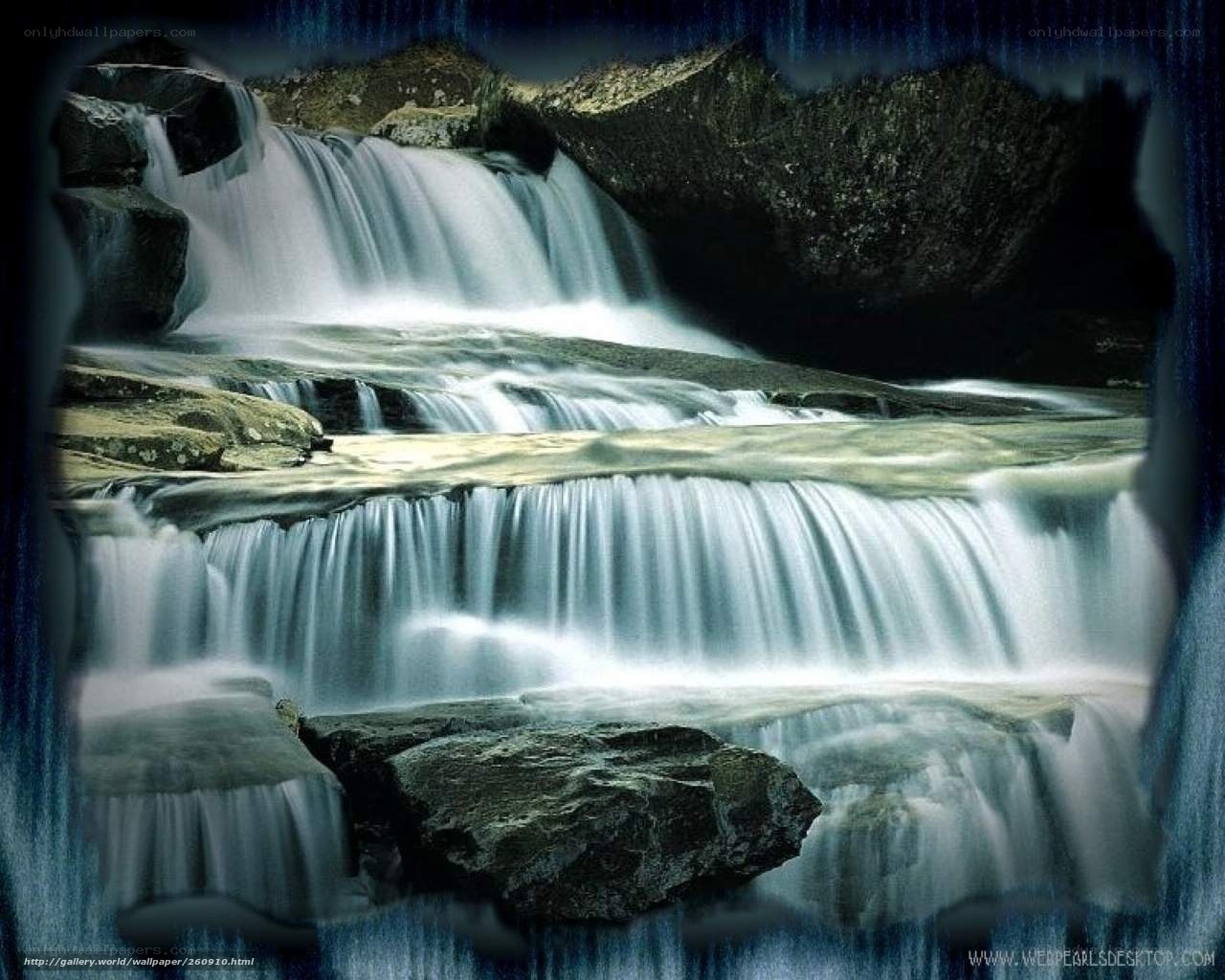 Waterfall in a rocky landscape