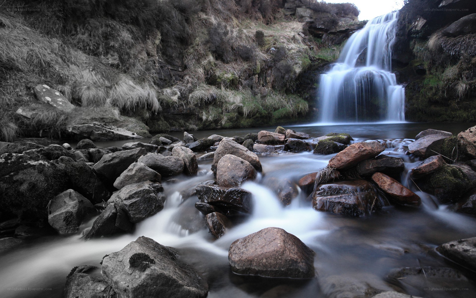 Waterfall in a rocky stream