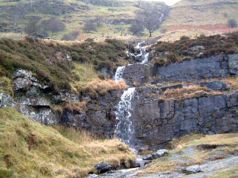 Waterfall in a rocky valley