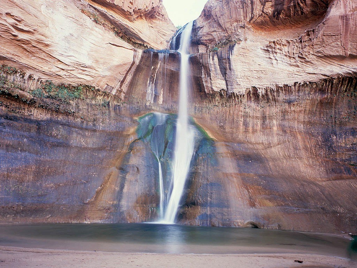 Waterfall in a sandstone canyon