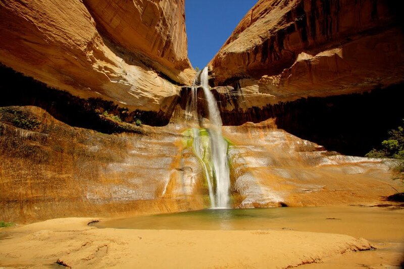 Waterfall in a sandstone canyon