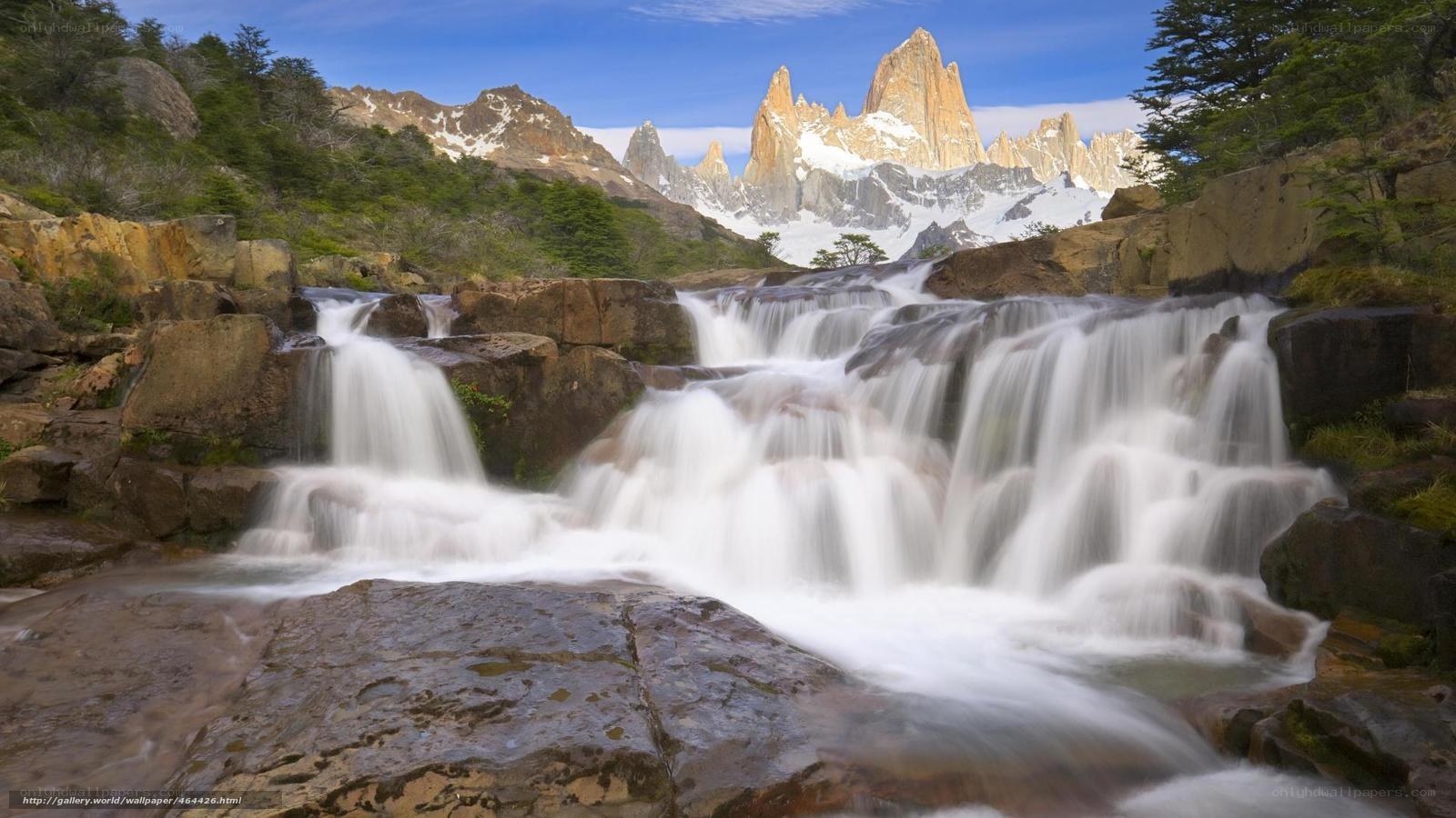 Waterfall in Andes Mountains
