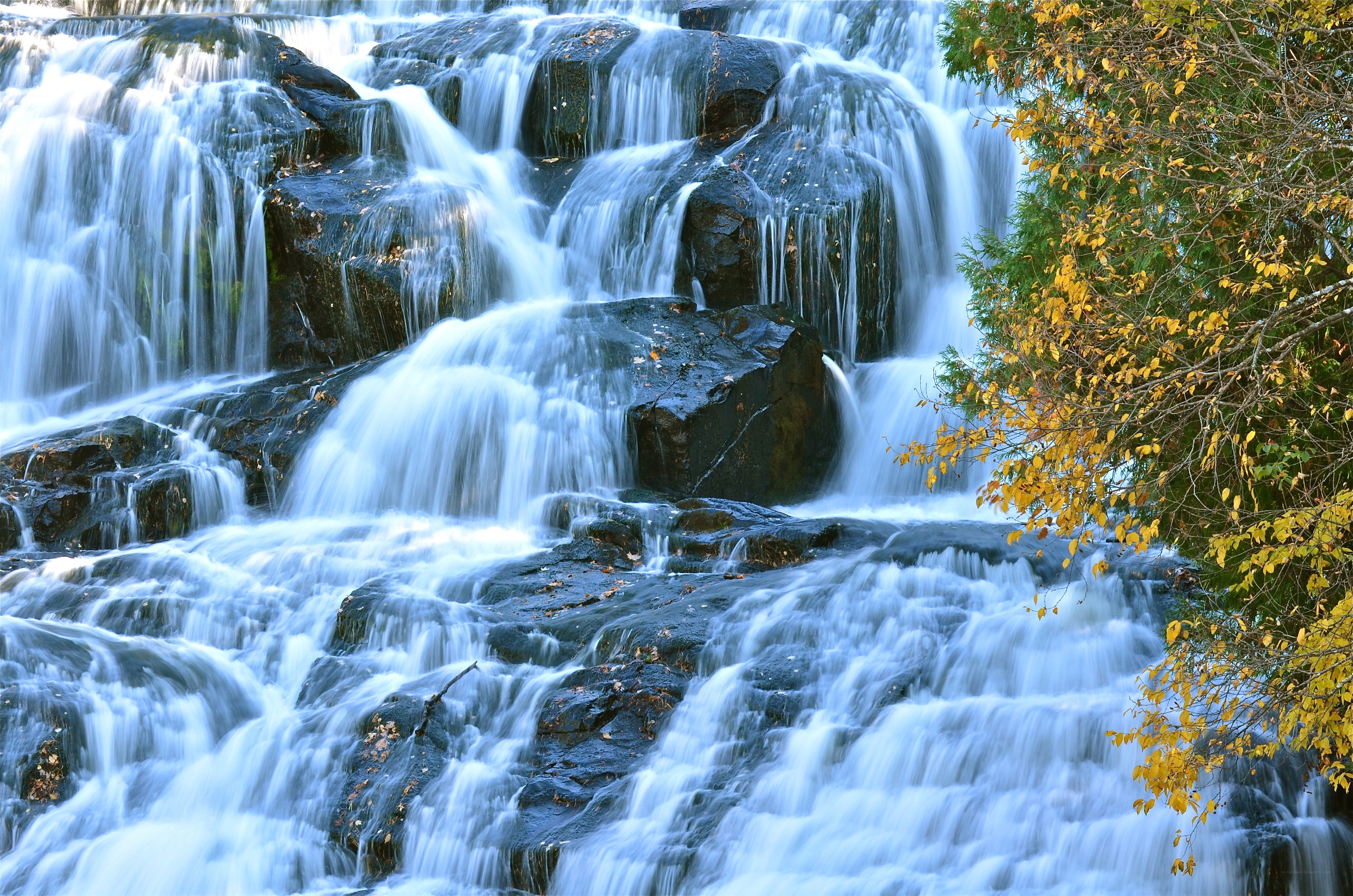 Waterfall in autumn forest