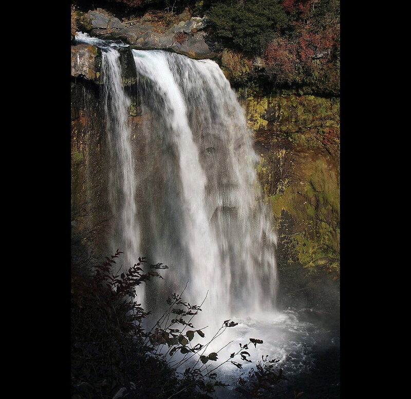 Waterfall in autumn forest