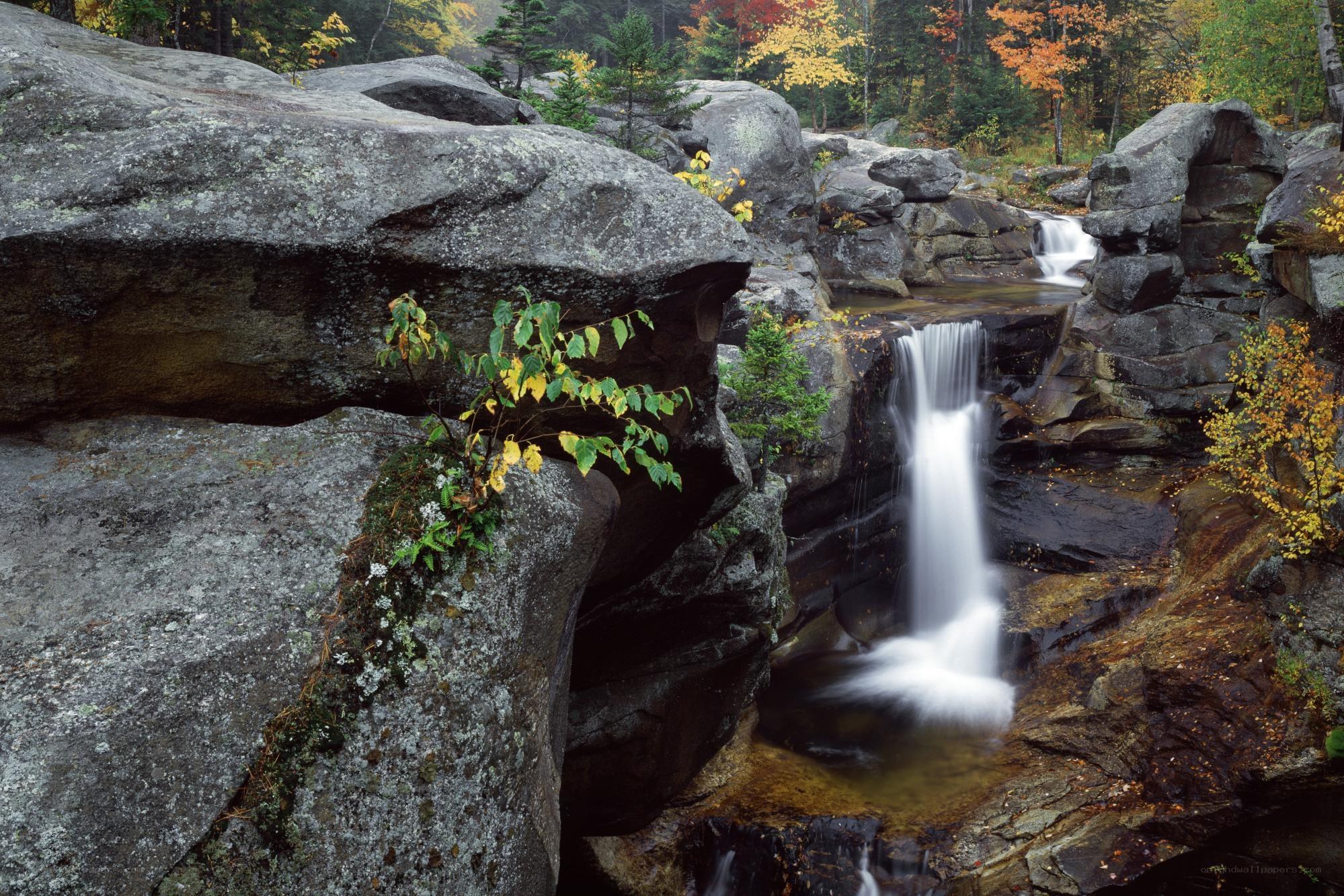 Waterfall in autumn forest