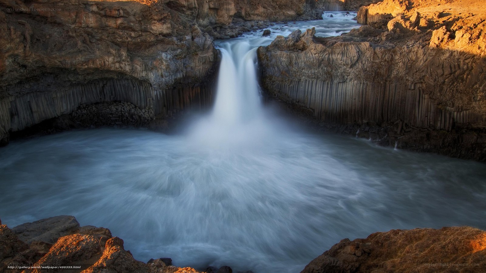Waterfall in basalt columns