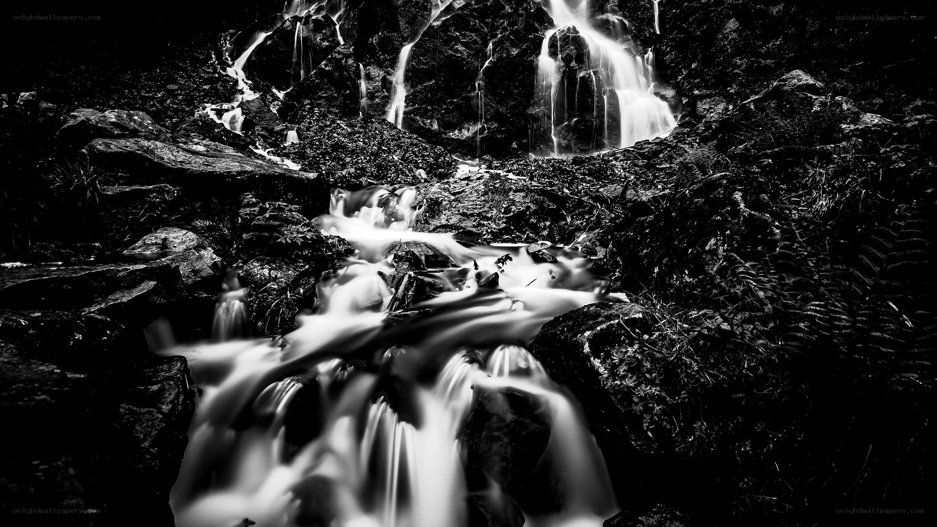 Waterfall in Black and White