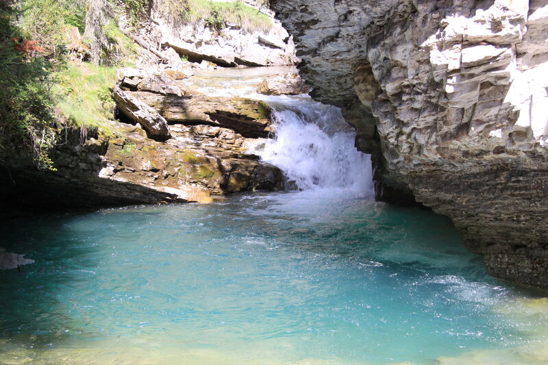 Waterfall in Canyon — Blue, Serene, Afternoon