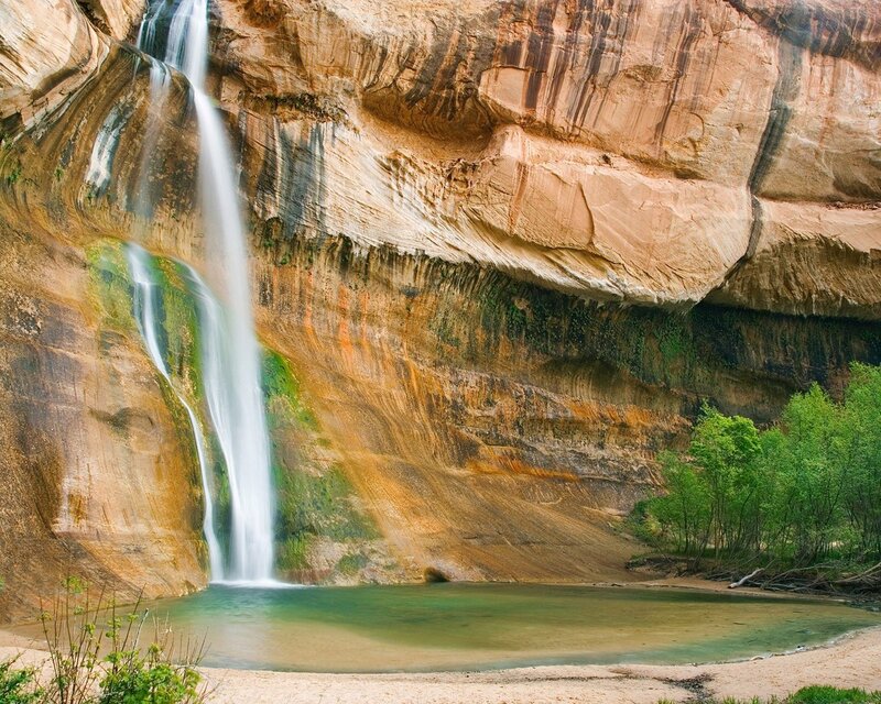 Waterfall in Canyon — Brown, Afternoon