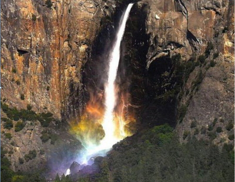 Waterfall in Canyon — Brown, Dramatic, Afternoon, Photograph