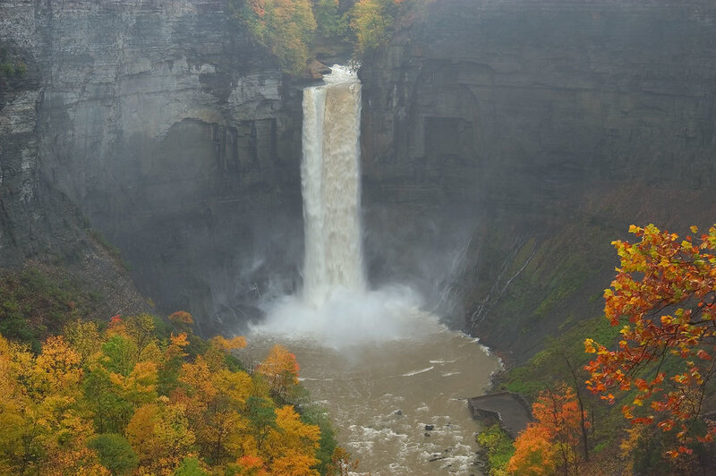 Waterfall in Canyon — Brown, Dramatic, Autumn