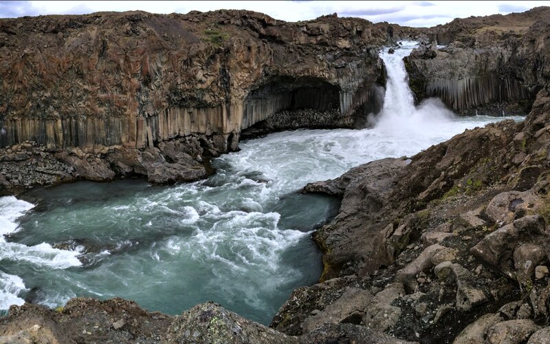 Waterfall in Canyon — Brown, Dramatic, Photograph, River