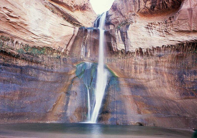 Waterfall in Canyon — Brown, Serene, Afternoon